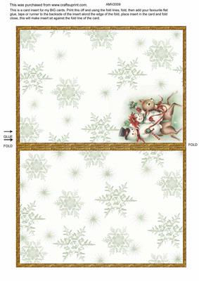 Vintage Big Snowman Green Snowflake Insert