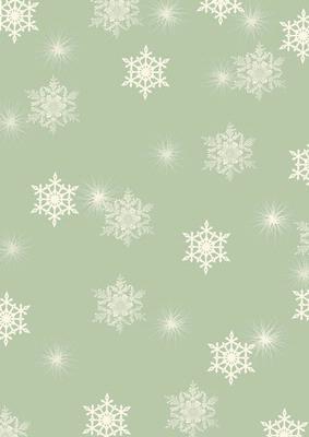 Vintage Christmas Green Snowflake Backing Paper