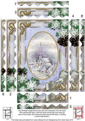Blue Church Snow 7x5in Spiral Wavy Edge Stacker