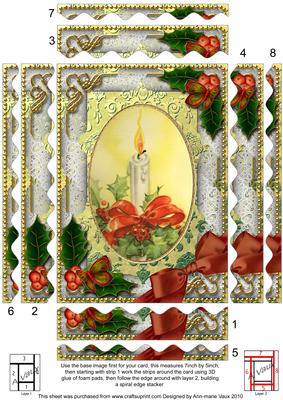 Traditional Candle Holly 7x5in Spiral Wavy Edge Stacker