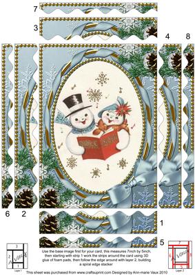 Singing Snow Couple 7x5in Spiral Wavy Edge Stacker