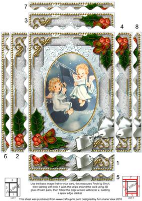 Singing Angels Holly 7x5in Spiral Wavy Edge Stacker