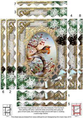 Robin 1 Snow 7x5in Spiral Wavy Edge Stacker