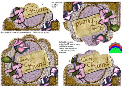 To My Friend Lilac Rose Scalloped Bottom Stacker