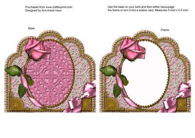 Mid Pink Rose Scalloped Base and Frame