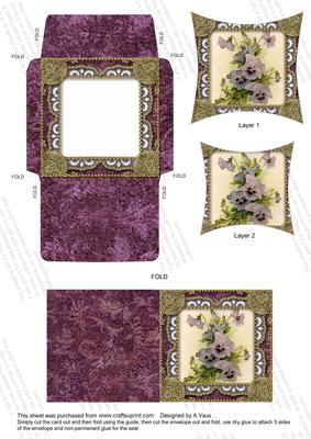 Deep Purple Pansy Gold Mini Card Envelope Pointy Stacker Aio