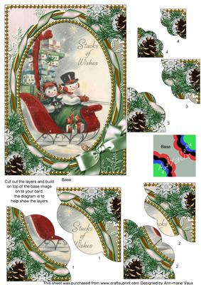 Stacks of Wishes Snow 7x5in Scalloped Duo Corner Stacker