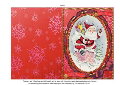 Santa Chimney 7x5inch Folded Picture Card