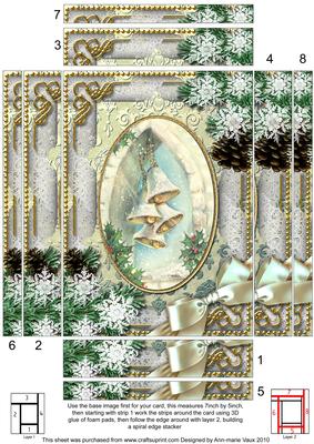 Snow Bells Snow 7x5in Spiral Edge Stacker