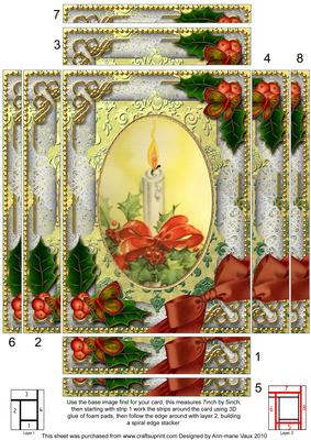 Traditional Candle Holly 7x5in Spiral Edge Stacker