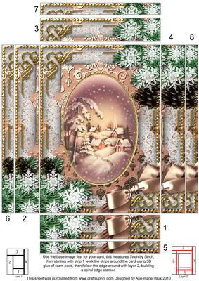 Snowy Village Snow 7x5in Spiral Edge Stacker