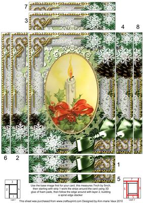 Traditional Candle Snow 7x5in Spiral Edge Stacker
