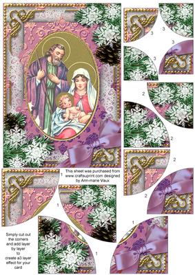 Religious Snow 7x5inch All 4 Corner Stacker