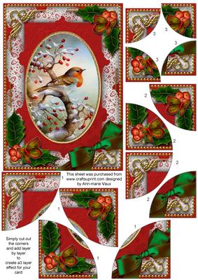 Robin 1 Holly 7x5inch All 4 Corner Stacker