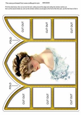 Beautiful Lady Church Window Large Gatefold Card