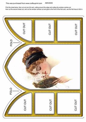 Lipstick Lady Church Window Large Gatefold Card
