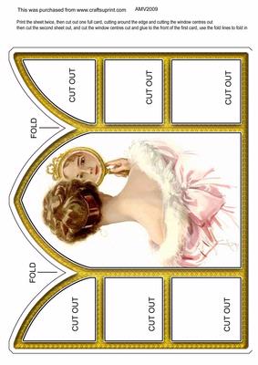 Mirror Lady Church Window Large Gatefold Card