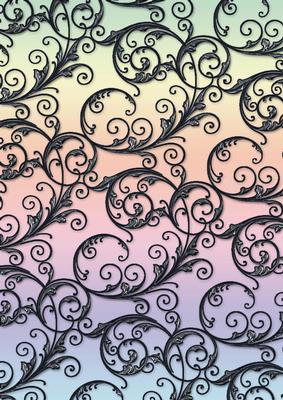 Angel Pastel Black Ironwork Backing Paper