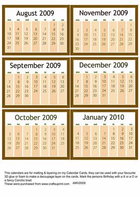 Gold Calendar Toppers Aug09-jan10