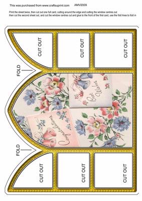 Best Wishes Church Window Large Gatefold Card
