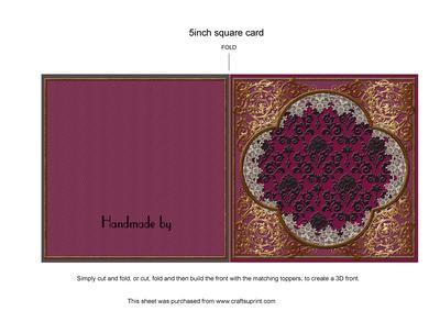 Plain Baroque Style Plum Cut and Fold Card