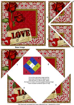 Red Rose Love is 5inch Triangle Edge Spiral Stacker