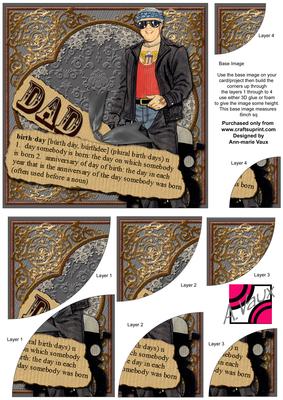 Biker Dad Birthday Definition 6in Duo Corner Stacker