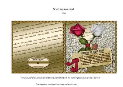 The 2 of Us Union Definition 5in Cut and Fold Card