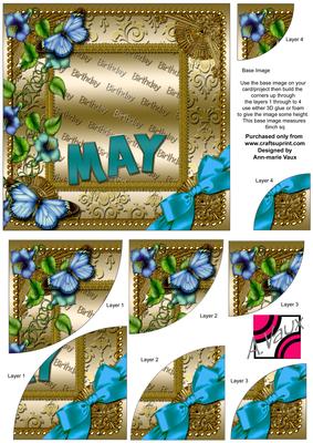 May Glory Birthday Gold 6in Duo Corner Stacker