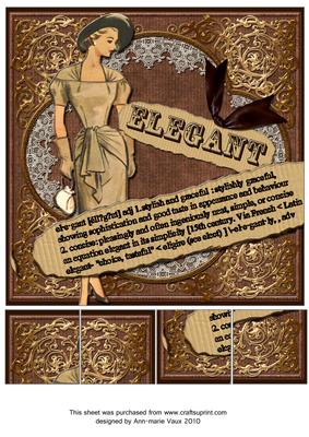 Elegant Lady Definition 8inch Picture Sheet