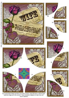 Plum Rose Wife Birthday Definition 5in Round Corner Stacker