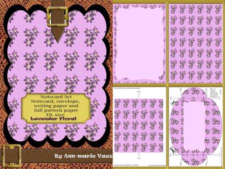 Lavender Floral Note Card Writing Paper and Envelope Set