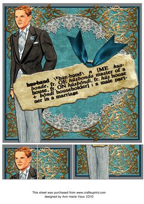 Groom Husband Definition 8inch Picture Sheet
