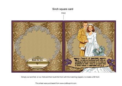 Gi Bride Wedding Marry Definition 5inch Cut and Fold Card