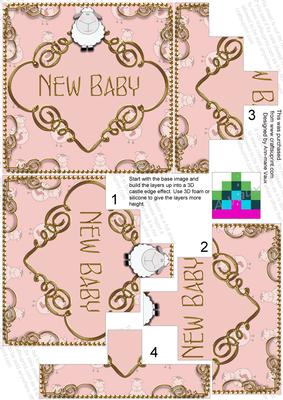 New Baby Girl 5inch Square Bottom Castle Stacker
