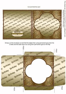 Gold Baroque Birthday Midi Card and Envelope