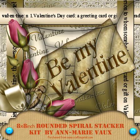 Be My Valentine Pink Rose 8in Round Edge Spiral Stacker Kit