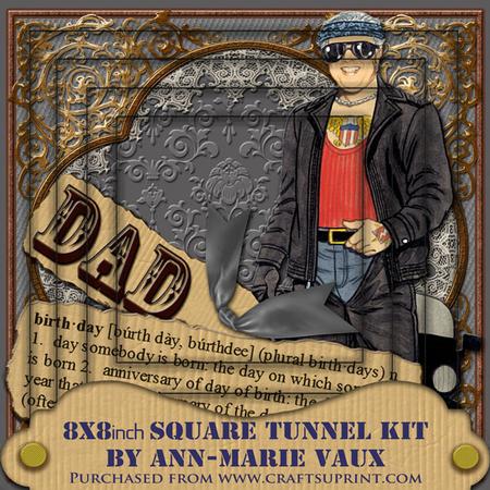 Biker Dad Birthday Definition 8inch Square Tunnel Kit