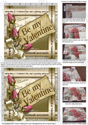 Be My Valentine Pink Rose 5in Paper Weaving Sheet