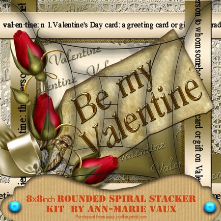 Be My Valentine Red Rose 8in Round Spiral Edge Stacker Kit