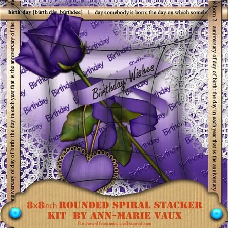Lilac Birthday Rose 8inch Rounded Edge Spiral Stacker Kit