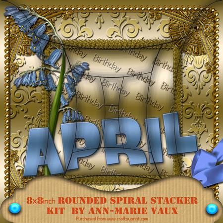 April Bluebells Birthday 8in Rounded Edge Spiral Stacker Kit