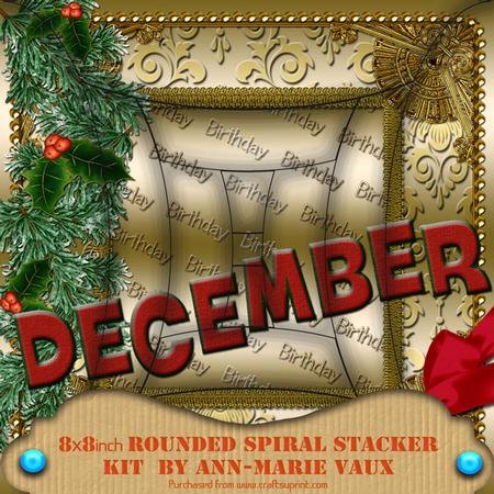 December Winter Birthday 8in Round Edge Spiral Stacker Kit