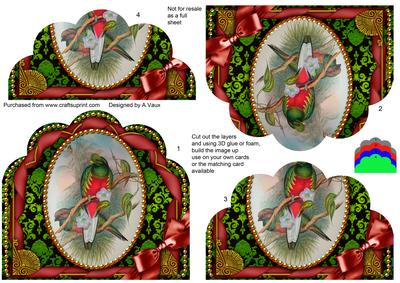 Vintage Birds 1 Ornate Scalloped Bottom Stacker