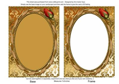 Gold Red Bud 7x5in Card Base and Frame