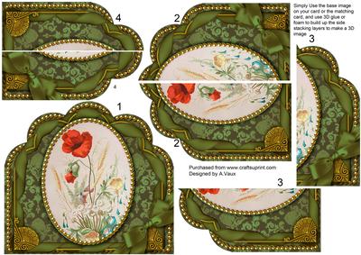 Vintage Wildflowers Ornate Scalloped Side Stacker
