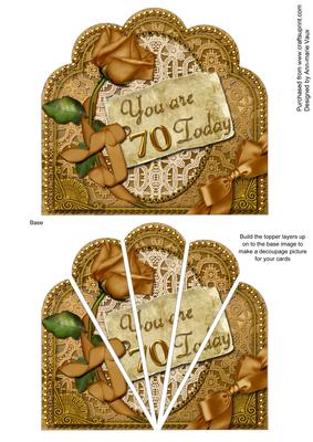 Gold 70 Today Ornate Scallop Deco Stacker
