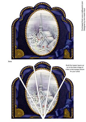 Blue Church Ornate Scallop Deco Stacker