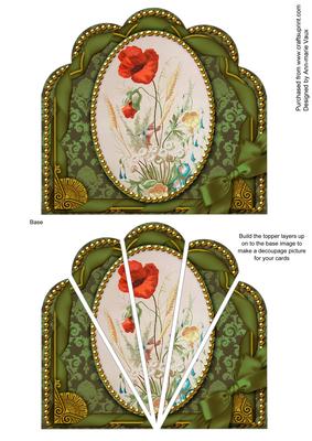 Vintage Wildflowers Ornate Scallop Deco Stacker