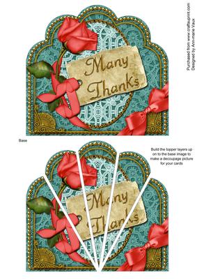 Coral Many Thanks Ornate Scallop Deco Stacker